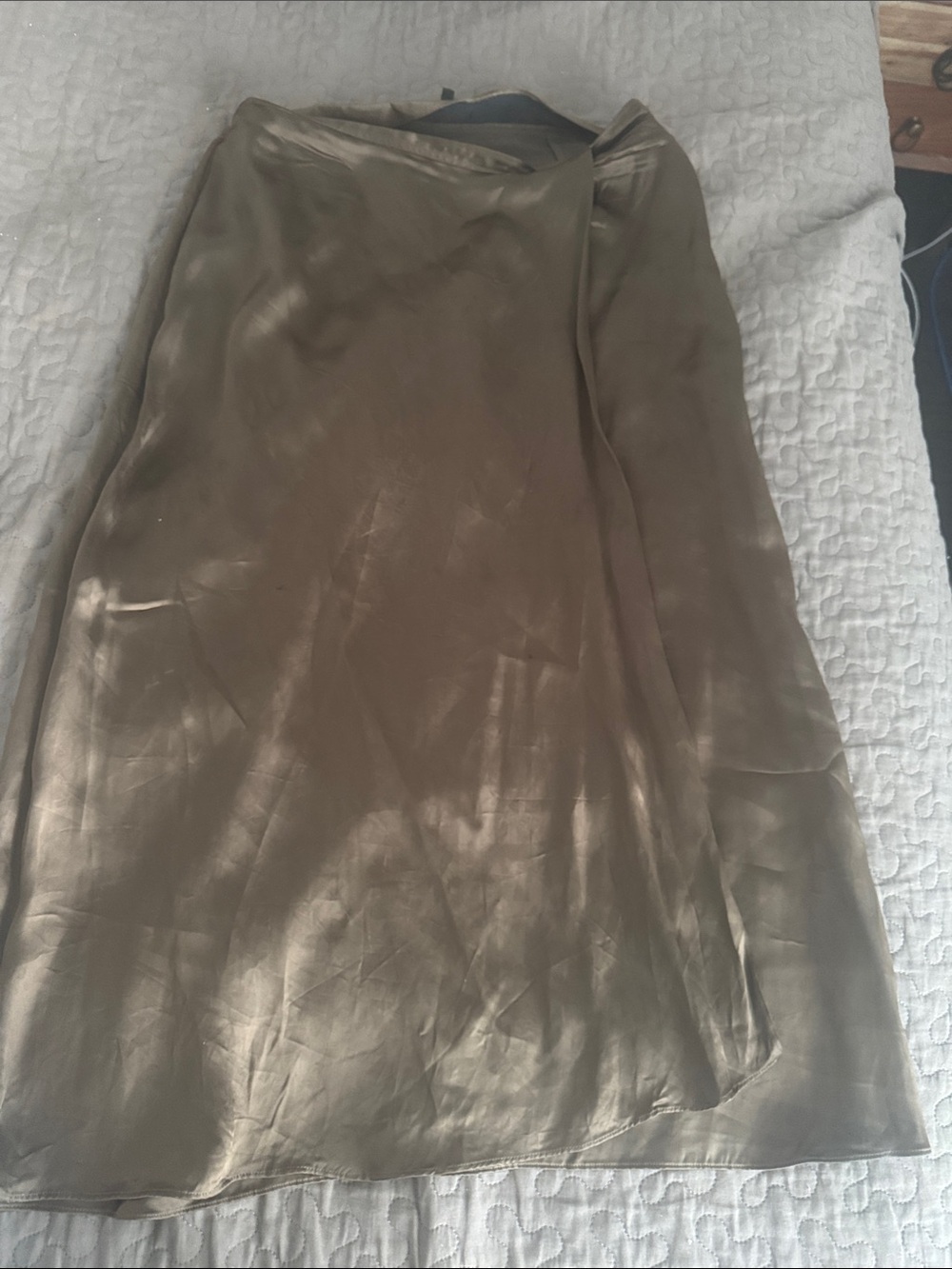 Massimo Dutti brown Satin Slip Skirt